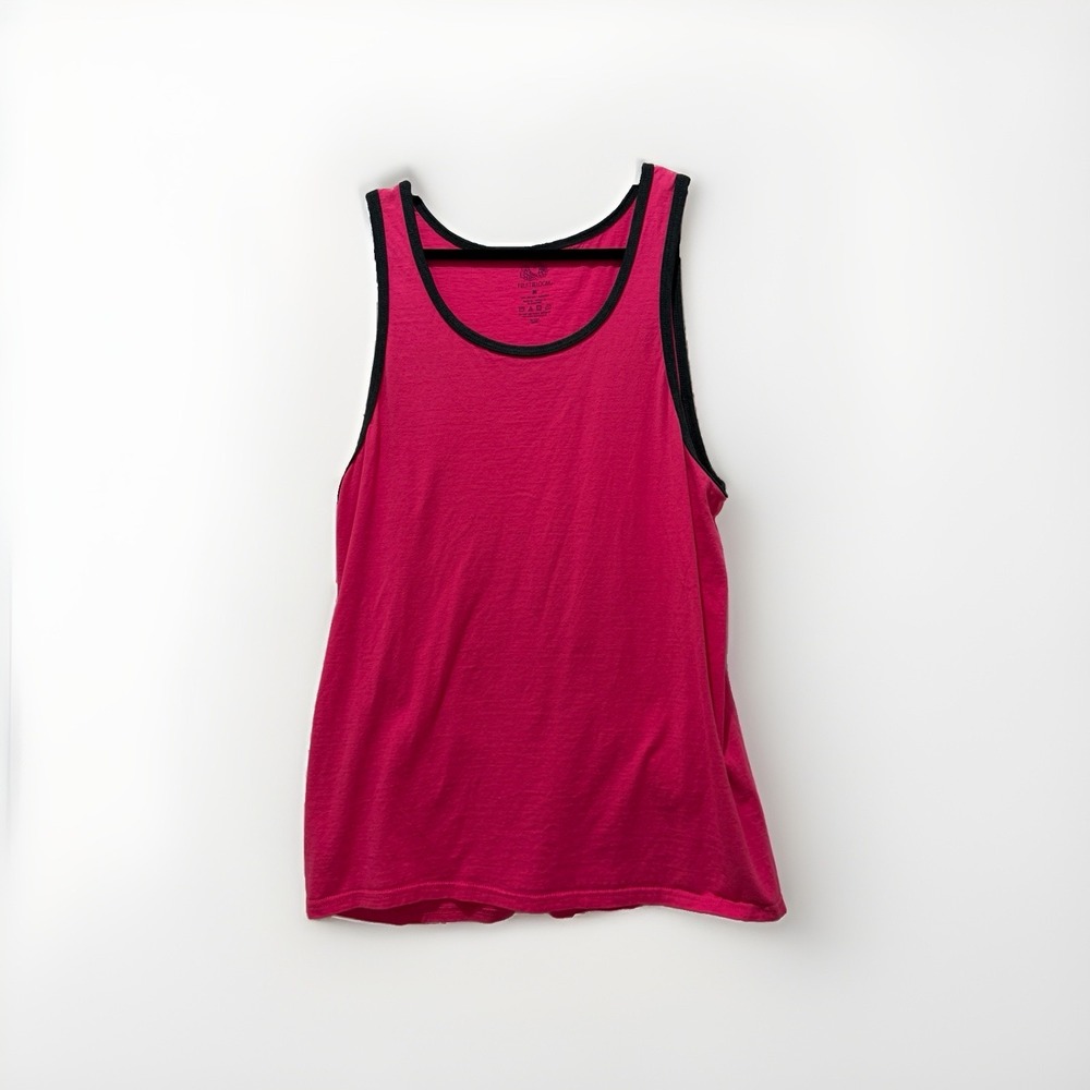 Fruit of The Look Sleeveless Muscle Tank Top Size M Pink Cotton Blend